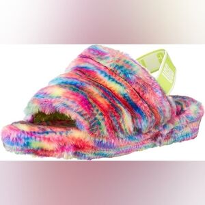UGG Women's Fluff Yeah Pixelate Slipper Multicolor Size 6